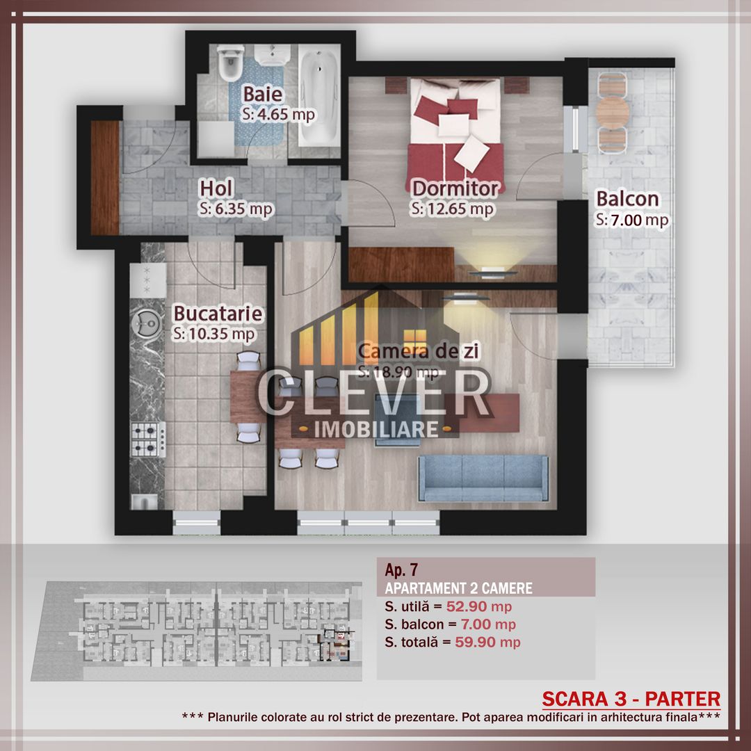 Ap Decomandat 2 camere zona Pallady-Parcul Teilor - Schiță 14