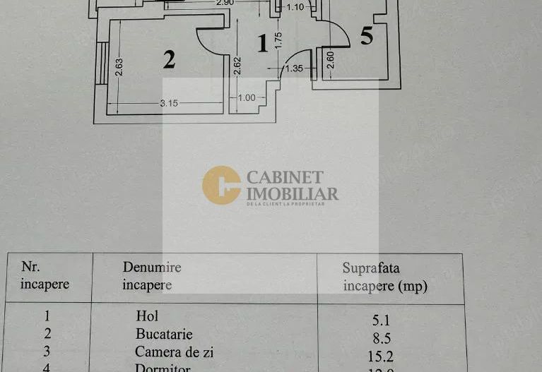 2 Camere - 50MP | Decomandat | 3/4 | Parcare Subteran | 2022 | M Pacii - Schiță 4