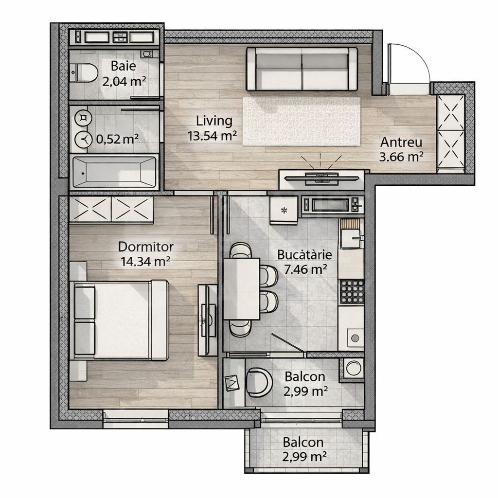 Vânzare, apartament, 1 cameră, str. Calea Moșilor, Râșcani - Poză 1