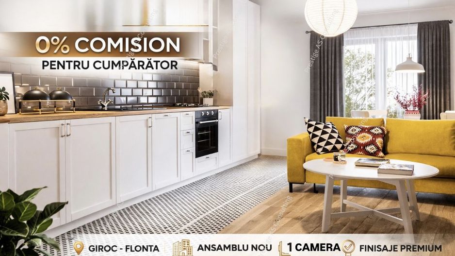 Giroc-Flonta | Apartamente 1 camera premium | Ansamblu nou | Reprezentare dezv - Poză 1