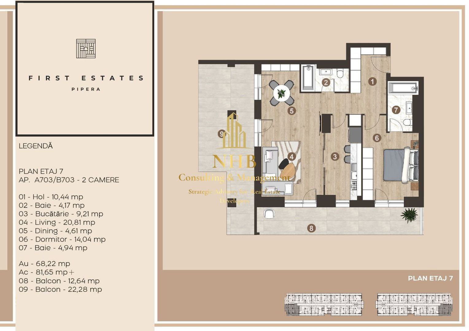 First Estates ap.  2 Camere, 2 Băi și 2 Terase, Pipera, Comision 0% - Poză 20