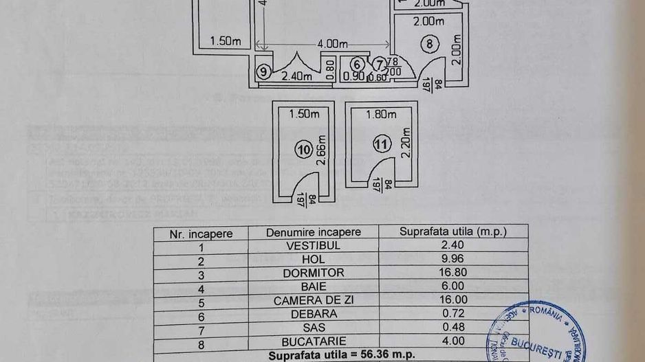 APARTAMENT 2 CAMERE CIRCULAR | CENTRALĂ PROPRIE | ZONA UNIVERSITATE | - Schiță 7