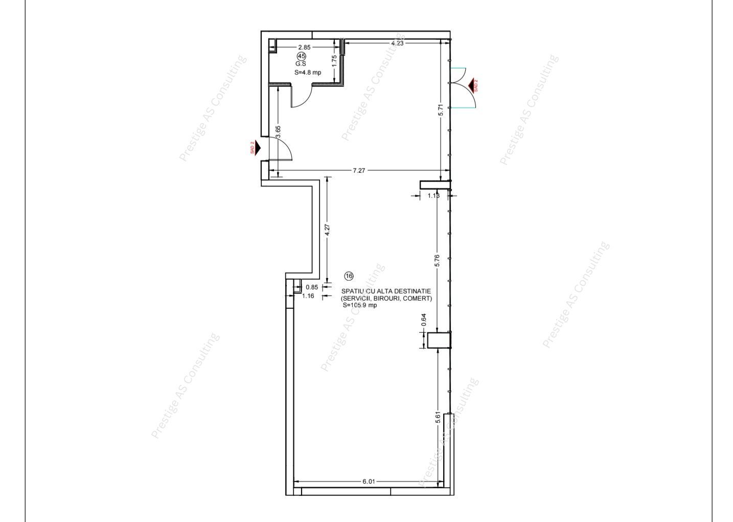 Spatiu comercial  | 111 mp | Alenia Botanic Park | Spatiu Vitrat - Schiță 5