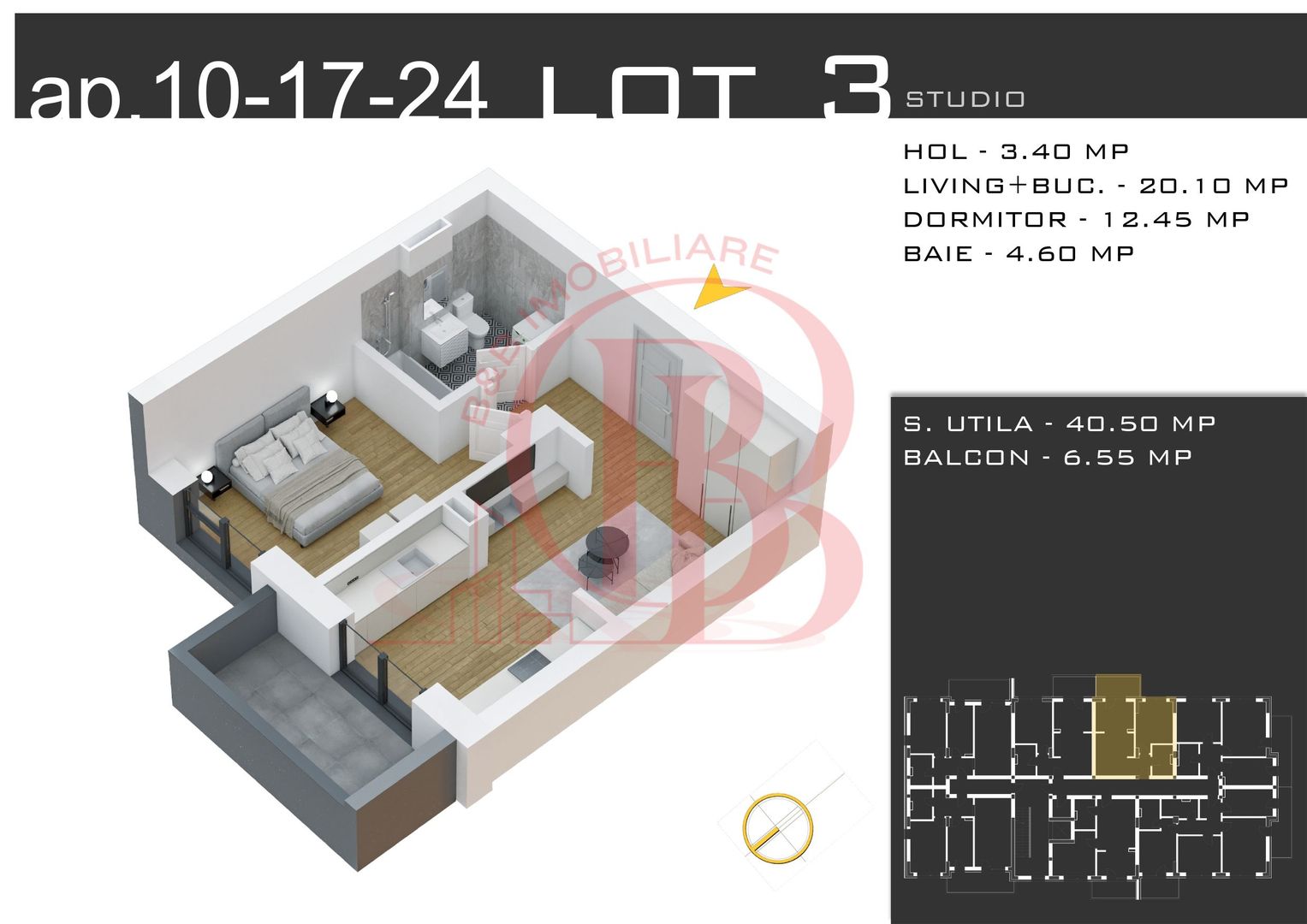 Apartament 2 camere-Promo Loc Parcare-Metrou Teclu-Pallady - Schiță 1