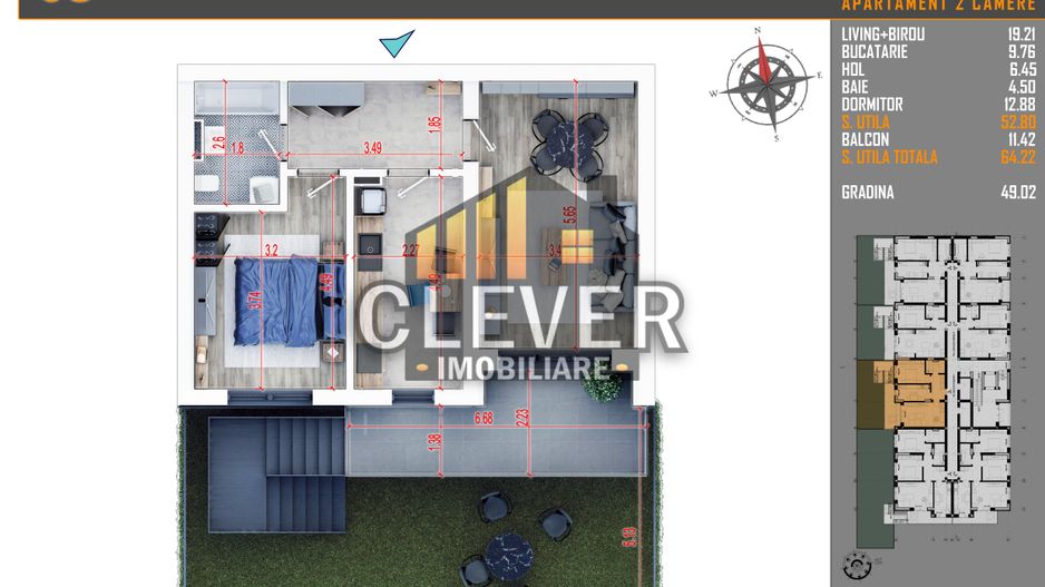 Apartament 2 camere-Gradina Proprie 49 mp-Theodor Pallady - Poză 1