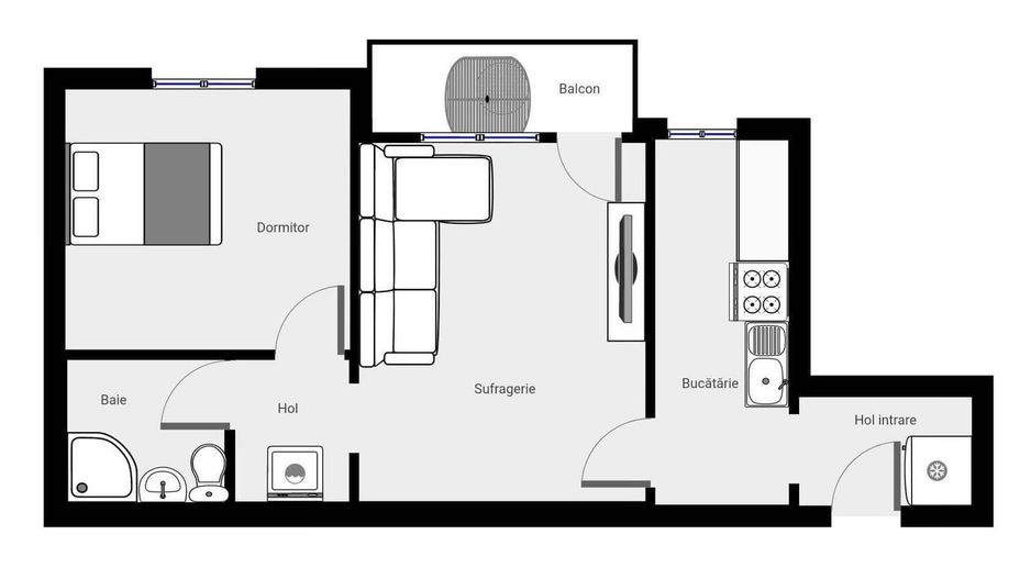 De închiriat: Apartament 2 camere cu vedere panoramică pe Bulevard - Poză 7