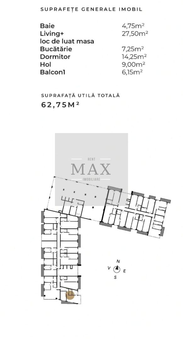 Apartament 2 camere de vânzare 62,75 mp Et.1 Mărăști Fabricii - Poză 2