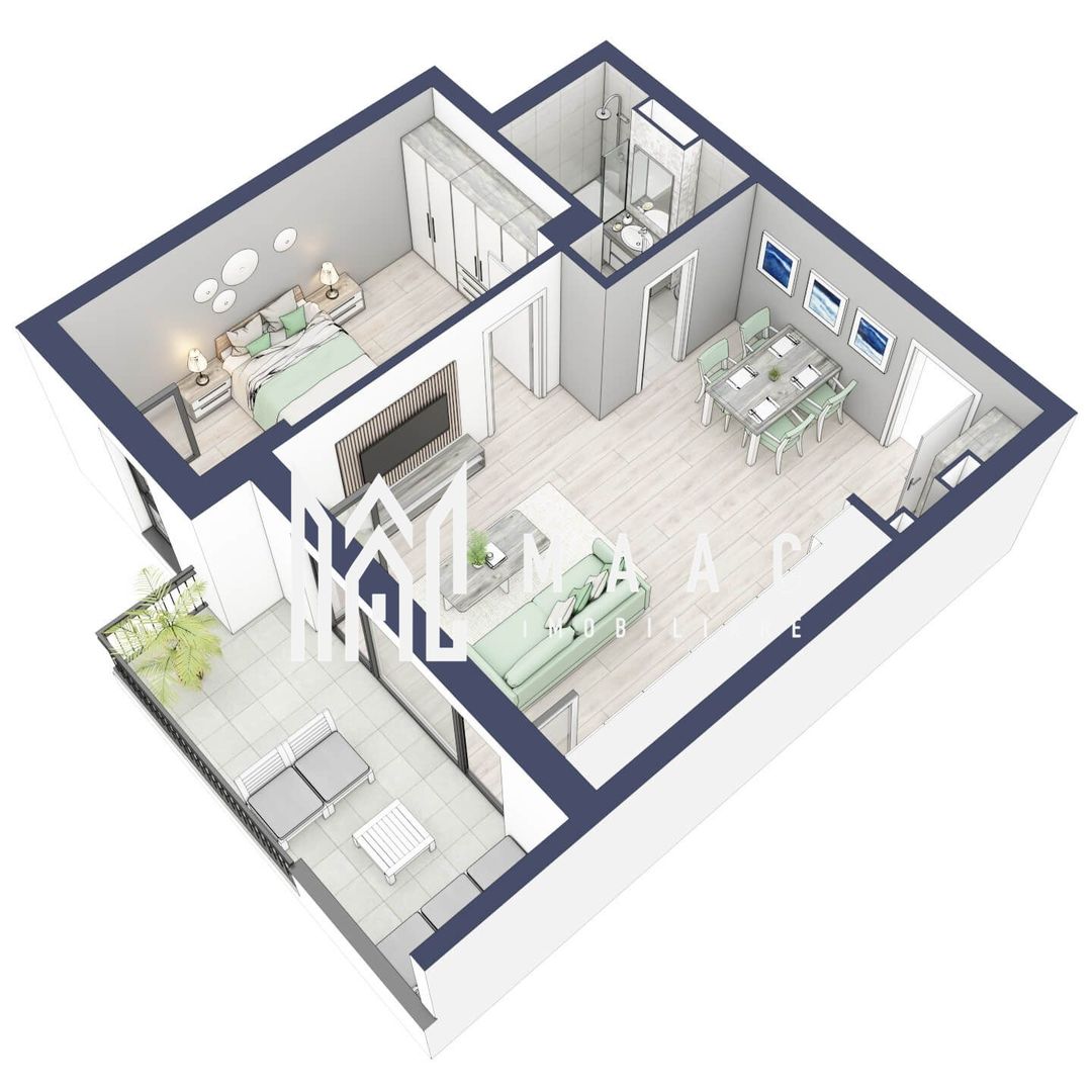 Apartament 2 camere | Etaj 3 | Balcon 10.7 mp | Turnisor - Poză 3