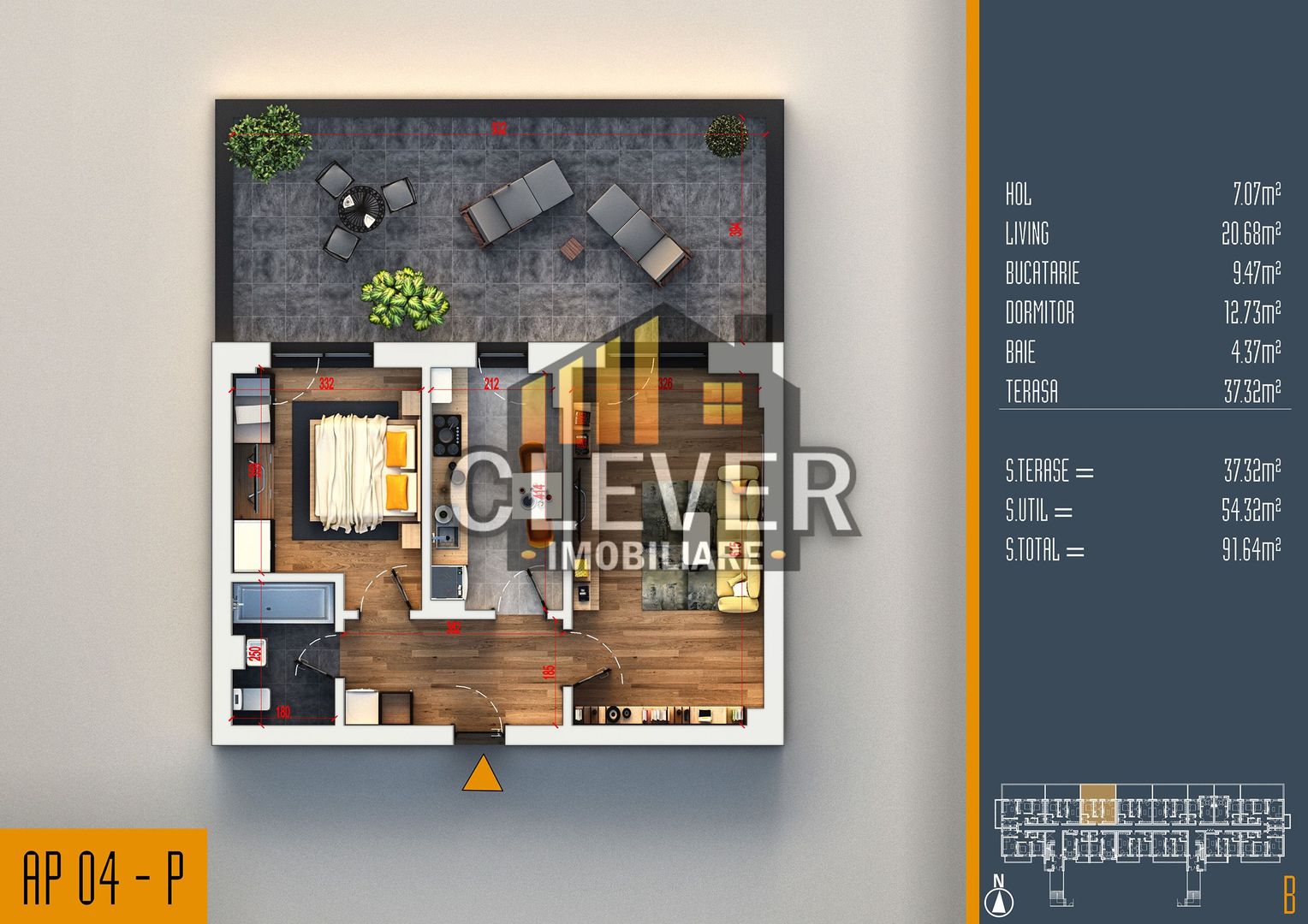 Apartament Superb 2 Camere cu Terasa 37mp Theodor Pallady - Poză 2