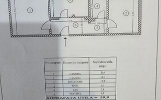🔑 Vânzare 2 Camere Mobilat & Utilat | Zona 13 Septembrie | Centrala Termica - Schiță 6