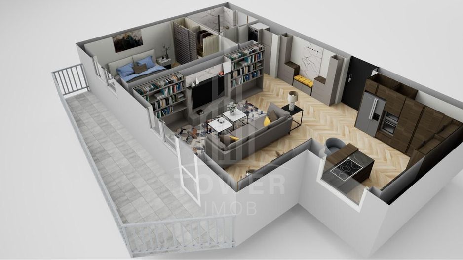 Apartament de 2 camere, 60 mp utili + terasă de 12 mp – Hipodrom 3 - Poză 6