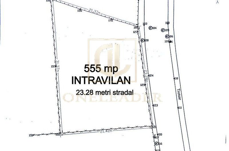 Teren Intravilan 555 mp de Vânzare Bran – Central | 23.28 m Deschidere Stradala - Poză 2