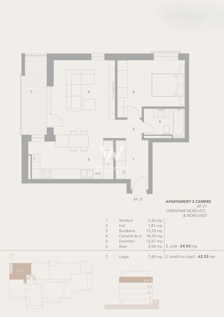 Apartament 2 camere, lift, boxe, garaj, INTABULAT - Sibiu - Schiță 7