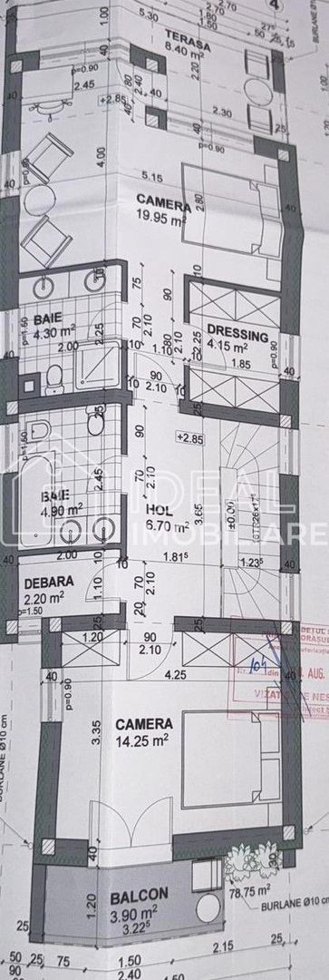 Duplex cu 4 camere, si 250 mp de curte - Schiță 9