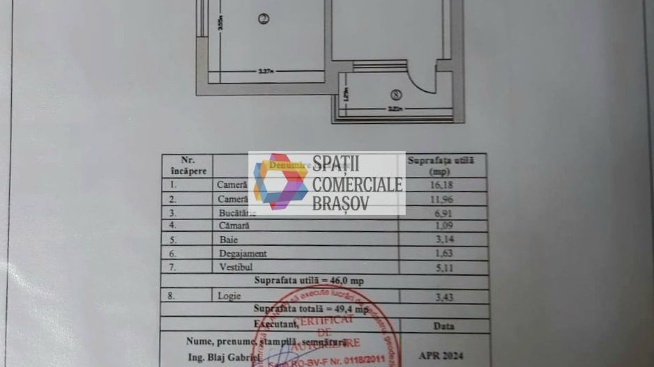 Apartament cu doua camere, zona Astra 46 mp - Poză 14