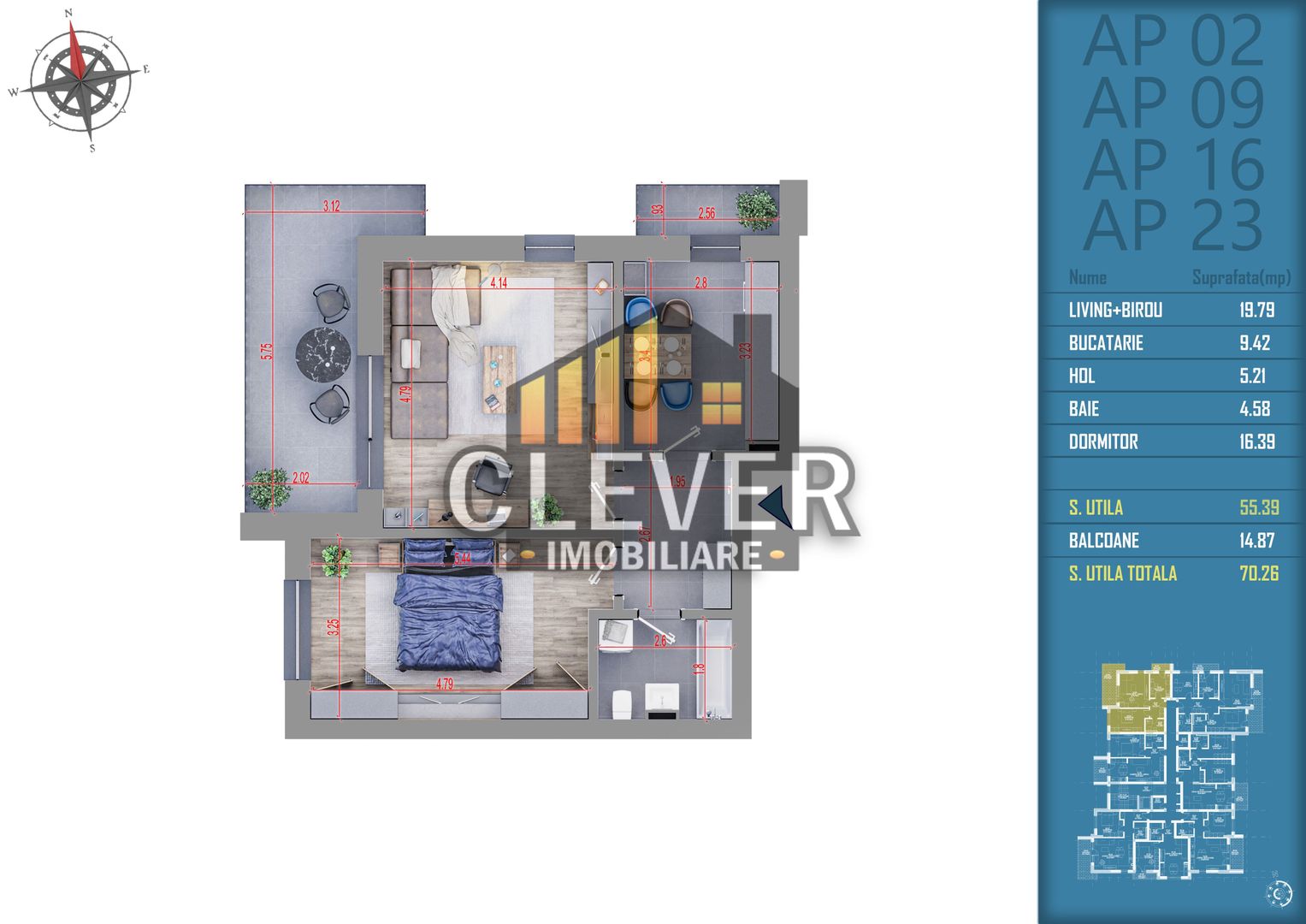 Apartament 2 camere Decomandate Suprafata Generoasa Parcul Teilor - Poză 1