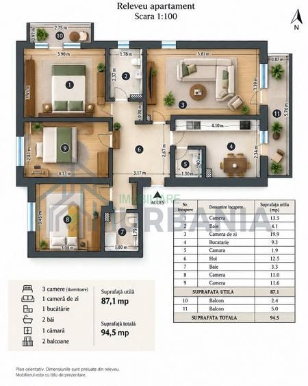 Apartament 4 camere, 94,5 mp, Lunca Cetatuii - 129.000 EUR - Poză 13