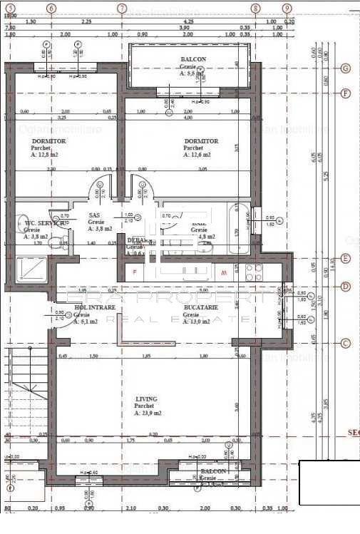 Apartament 3 camere , etaj 1 , 80 mp – Șelimbăr, zona Pictor Brana - Schiță 8