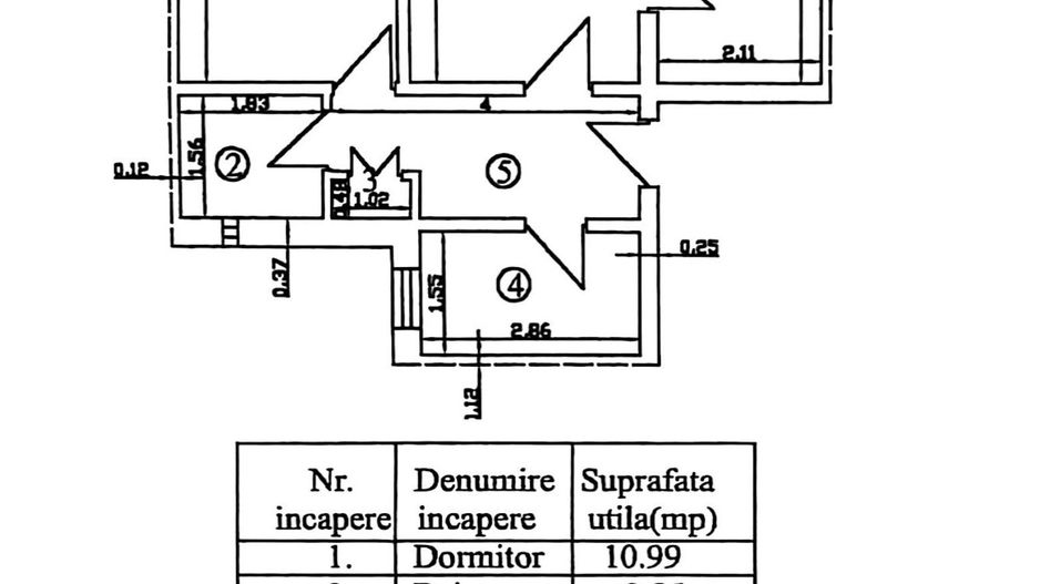 Apartament cu 3 camere, etaj 4, mobilat, zona CENTRU - BUIUM; - Poză 10