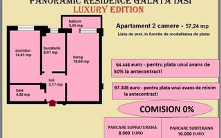 Apartament 2 camere de vanzare in Iasi, Galata, 57,24 mp, bloc nou - Poză 2
