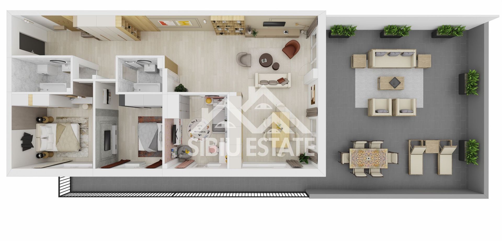 Penthouse Sibiu 4 camere, 2 bai terasa mare vedere panoramica - Poză 6