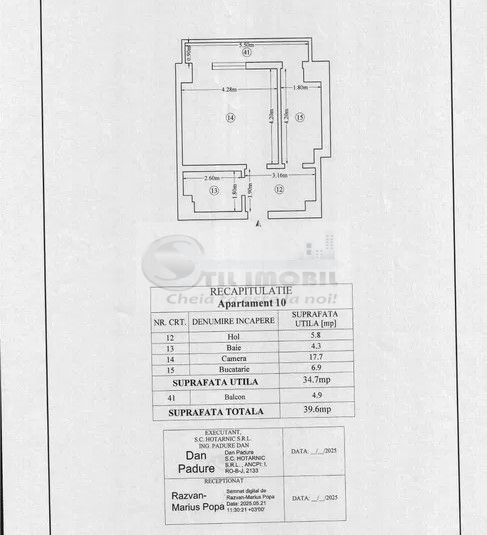 Ap 1 cameră, 39,6 mp, Tătărași, mobilat utilat, bloc nou, 88.900€ - Poză 7