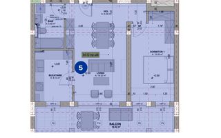 Apartament 2 camere la villa, 54 mp,  Zona VEST, Sibiu - Schiță 8