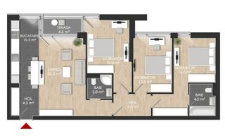 Apartament 4 camere | Balcon | Faza 3 - Poză 1