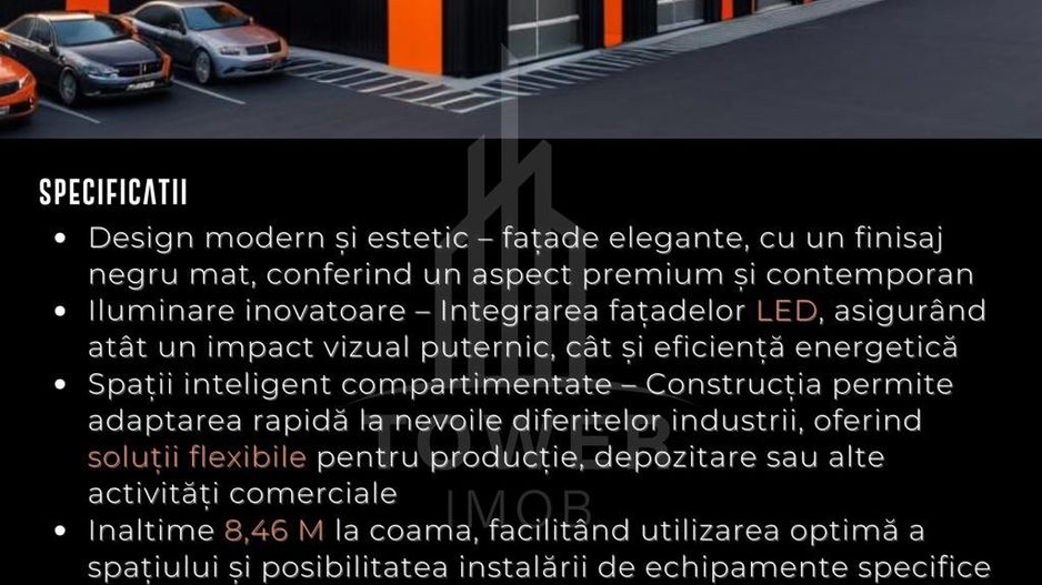 HALE INDUSTRIALE MODERNE ÎN PARCUL INDUSTRIAL SIBIU | 2200mp Teren 200mpu - Poză 4