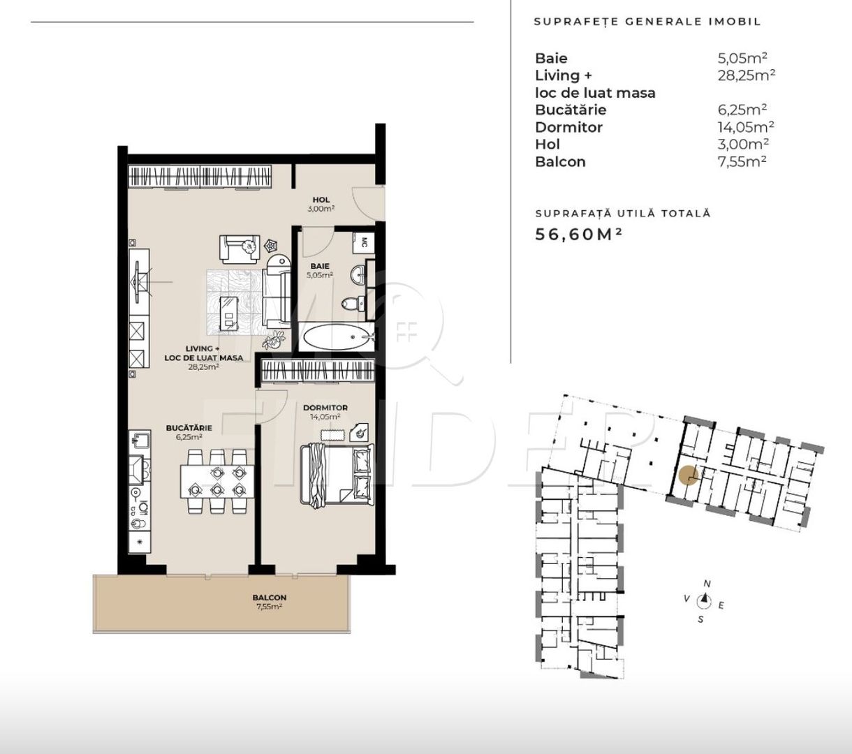 Vanzare 2 camere Marasti, zona Fabricii, imobil nou, 56. 6 mp utili - Poză 2