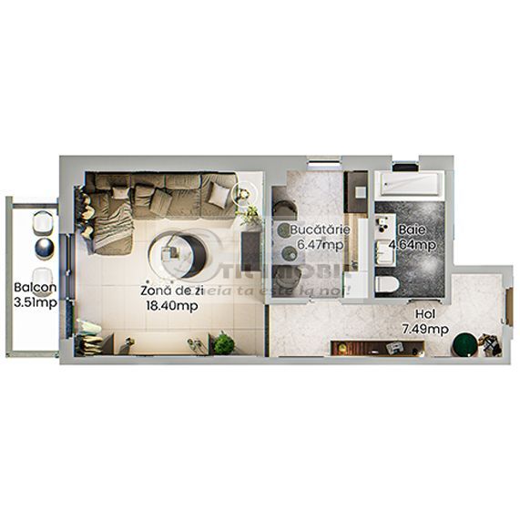 APARTAMENT CU O CAMERA IN MITROPOLIT RESIDENCE - Poză 4