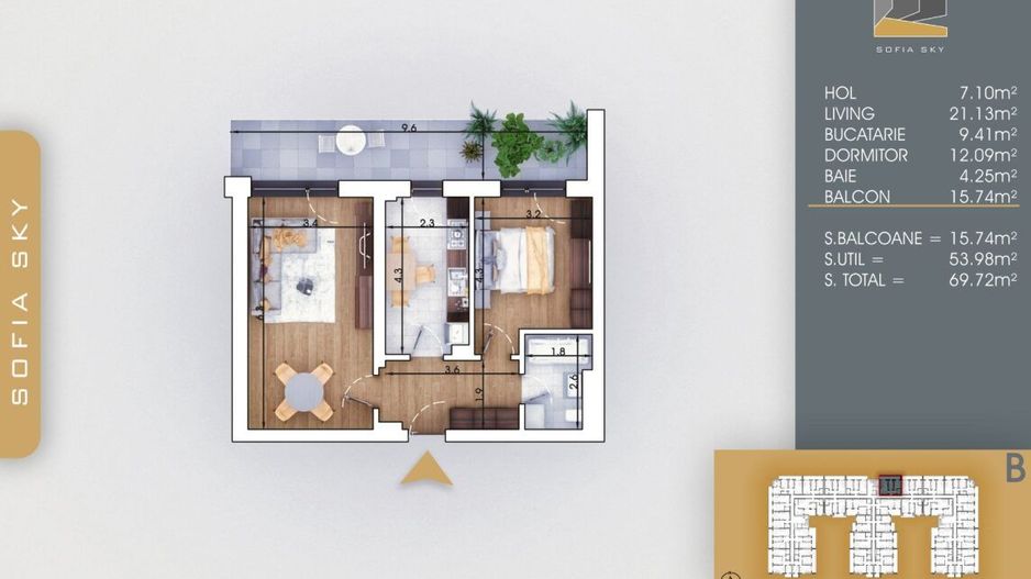 2 camere aproape de finalizare Titan Pallady 700m Metrou Nic. Teclu - Schiță 2