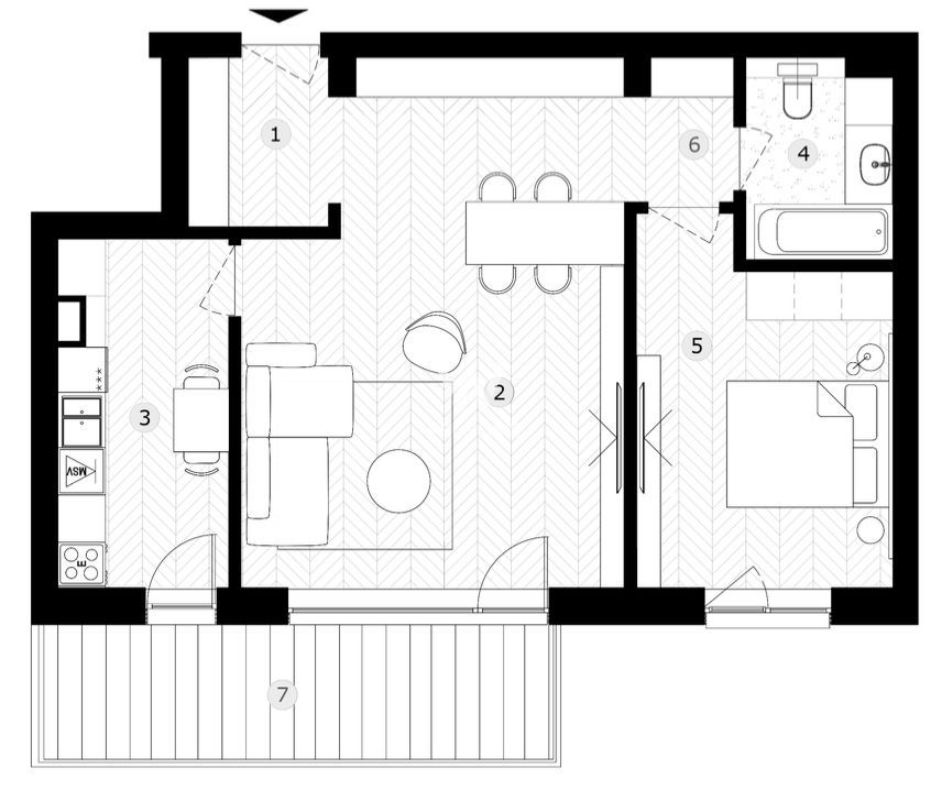 Apartament 2 camere, proiect nou - The Lake Home - Schiță 6