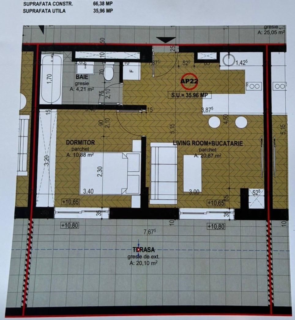 Apartament 2 camere si terasa 20 mp in Baile Felix Bihor - Poză 7