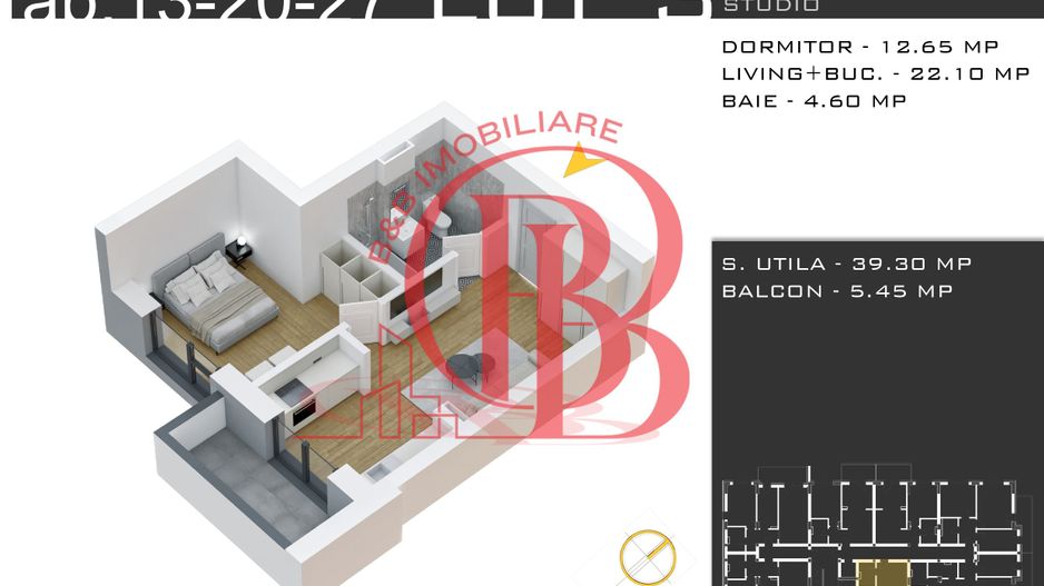 Apartament 2 camere Promo Parcare Titan-Theodor Pallady - Schiță 2