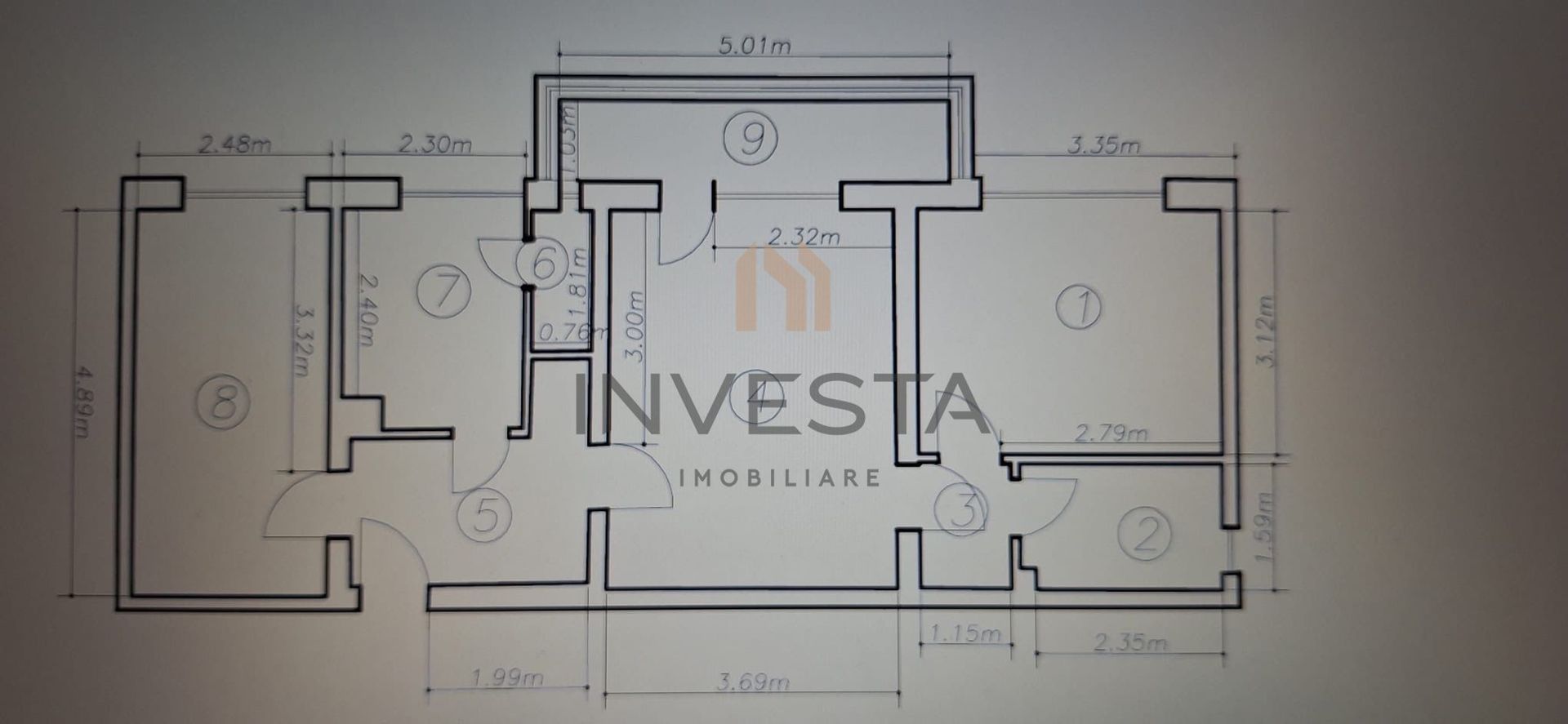 Apartament 3 camere luminos, etaj intermediar, cartier Grigorescu - Schiță 7