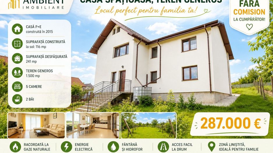 VILĂ individuală P+1E,  teren 1.500 mp, VASLUI zona Castanilor; - Poză 1