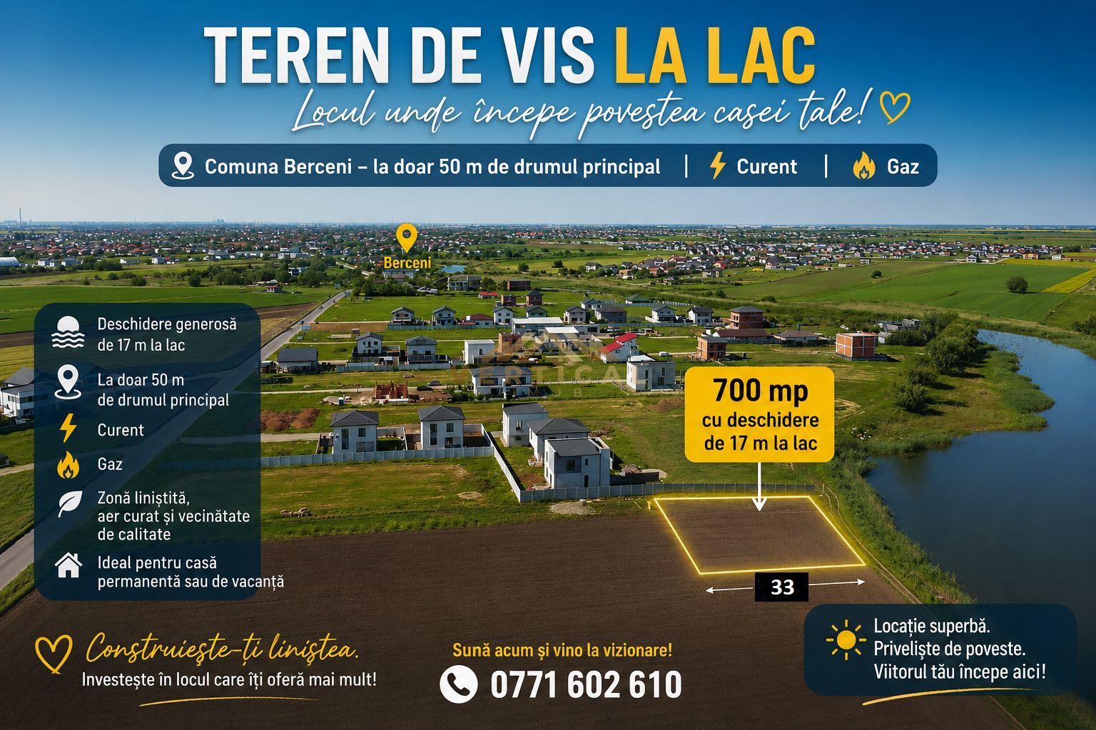 Teren Premium 700 mp, oportunitate, Berceni/ Vidra - Poză 1