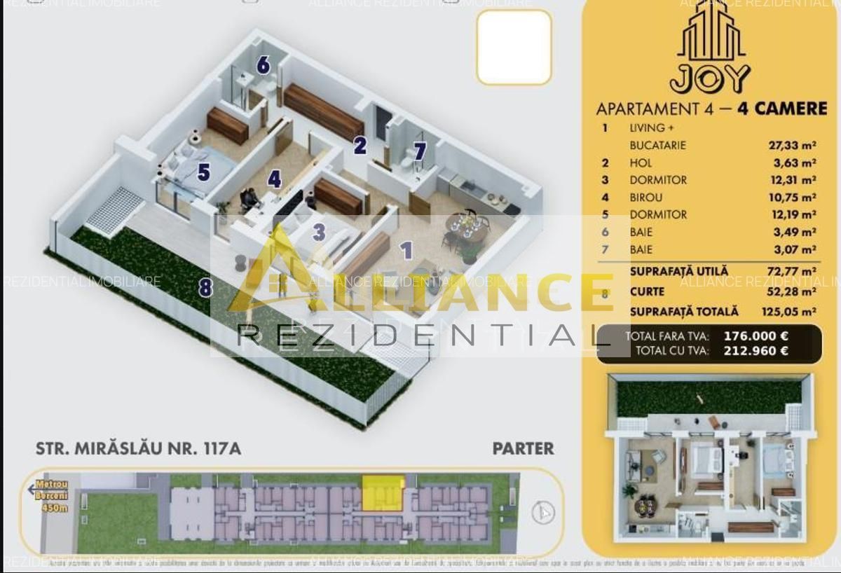 Joy Rezidence Ap. 4 camere cu gradina langa Metrou Berceni - Poză 7