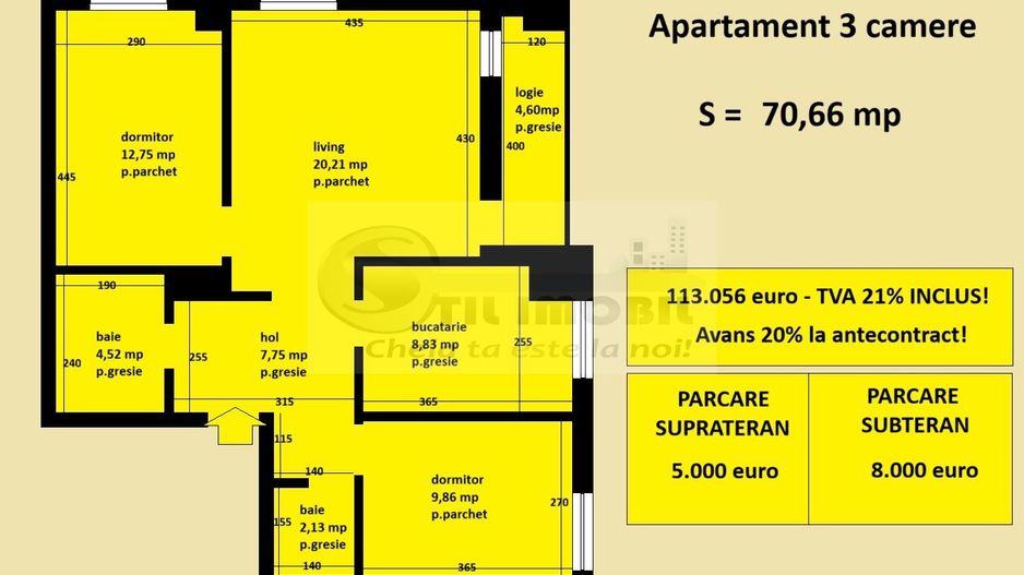 Apartament 3 camere Cug Valea Adanca, bloc nou, cartier rezidential - Poză 2