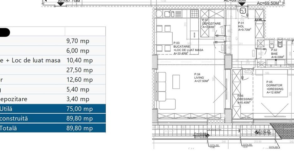 2 camere PREMIUM 85 mp - Schiță 15