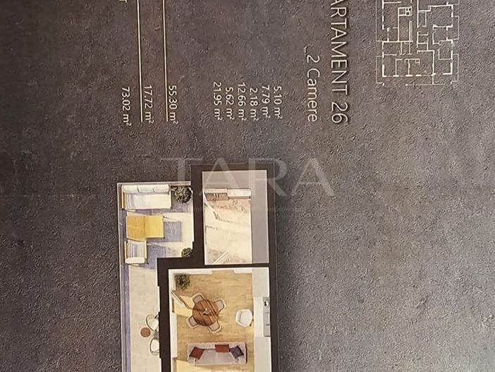 Apartament premium cu 2 camere, 73 mp, etaj 6, construcție 2025. - Poză 6