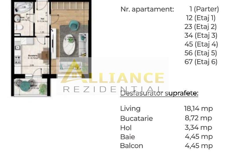 Metrou Berceni 7 min - garsoniera decomandata 44 mp - Poză 12