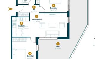 Apartament premium 3 camere  zona Intre Lacuri! - Schiță 3