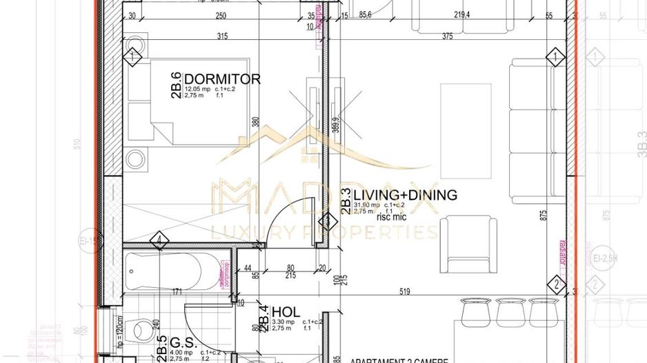 Apartament cu 2 camere *60mp utili* + curte *46mp*  // Floreasca - Park View - Schiță 20