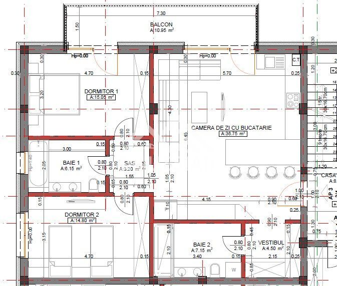 Apartament 3 camere , 87,6 mp utili , Etaj 1 , Finisaje Premium - Poză 4