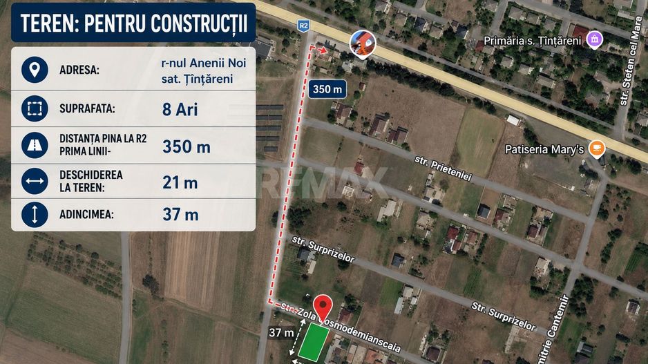 TEREN PENTRU CONSTRUCȚIE – 8 ARI | ȚÎNȚĂRENI, ANENII NOI - Poză 1