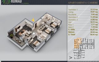 4 cam | 97.31 mp Total | Panouri Fotovoltaice | Comision 0% metrou Teclu - Poză 3