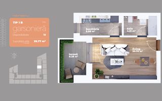 Garsoniera decomandata–Titan Liviu Rebreanu-Sector 3 - Schiță 3