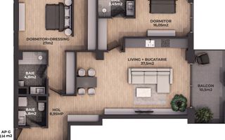 Apartament 3 camere | 134 mp | 3 bai | Padurea Baneasa - Poză 1